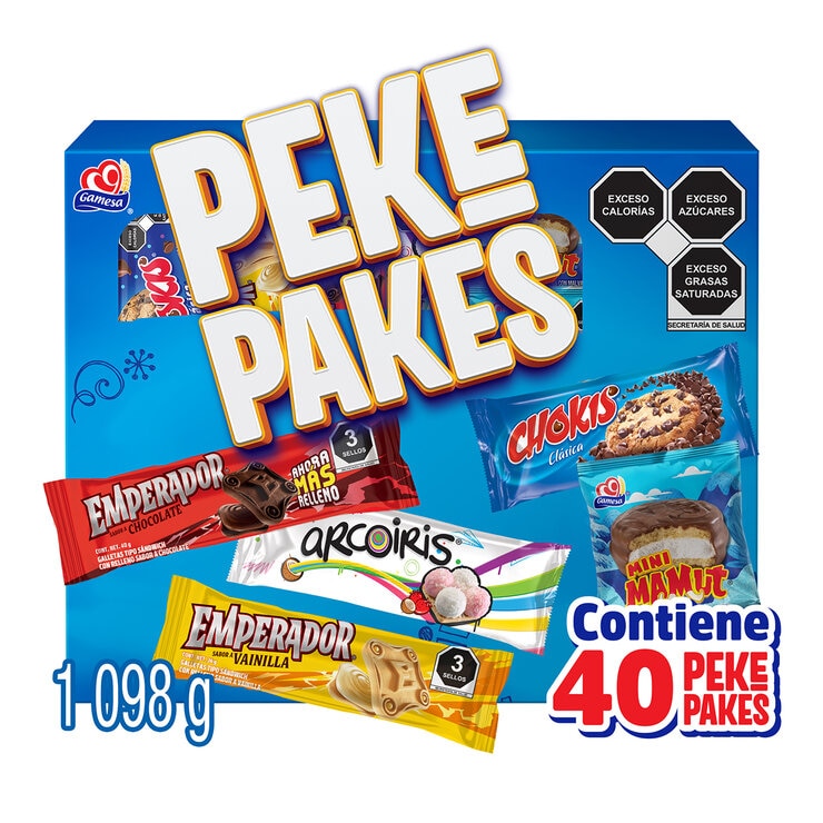 Gamesa Surtido de Galletas Peke Pakes 40 pzas