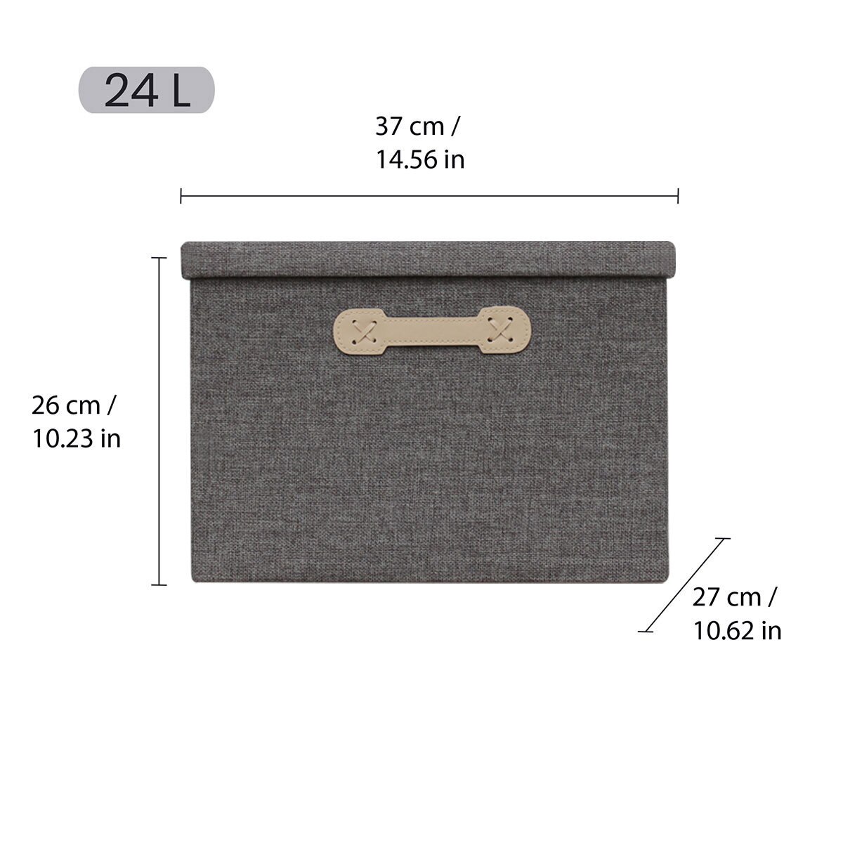 Ag Box, Set de 3 Cajas de Almacenamiento Plegables para Armario, Gris