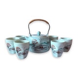 Zoma Tea Collection Juego de Tetera de Porcelana de 720 ml con 6 tazas y 2 sobres de té