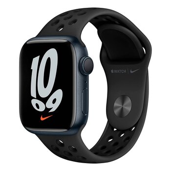 Apple Watch Nike S7 (GPS) Caja de aluminio medianoche 41mm con correa deportiva antracita/negra