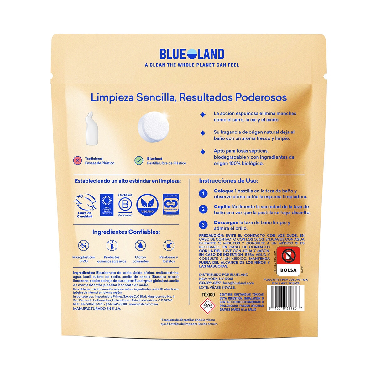 Blueland Pastillas Limpiadoras de Inodoro 720 g