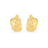 Aretes, Doble Fila con Diseno Calado, Oro Amarllo 14K Aretes, Doble Fila con Diseno Calado, Oro Amarllo 14K