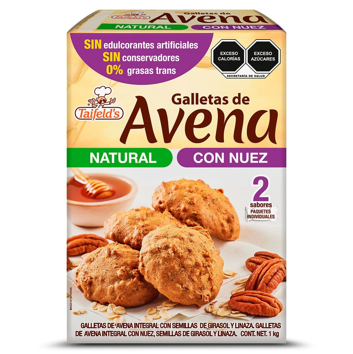 Taifelds Galletas de Avena Natural y Nuez 1kg