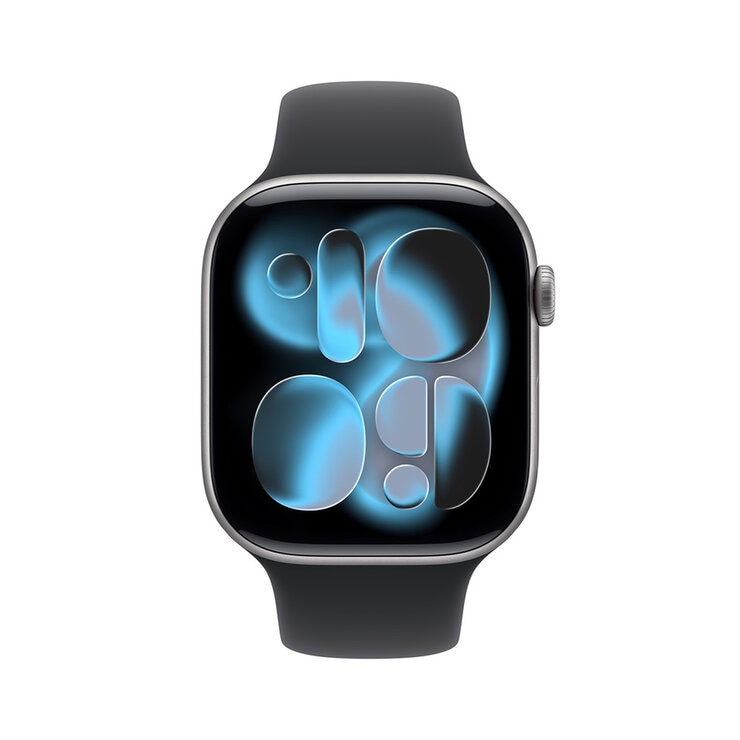 Apple Watch Series 11 (GPS + Celular) 46mm Aluminio Gris Espacial + Correa Deportiva Negra - Talla S/M