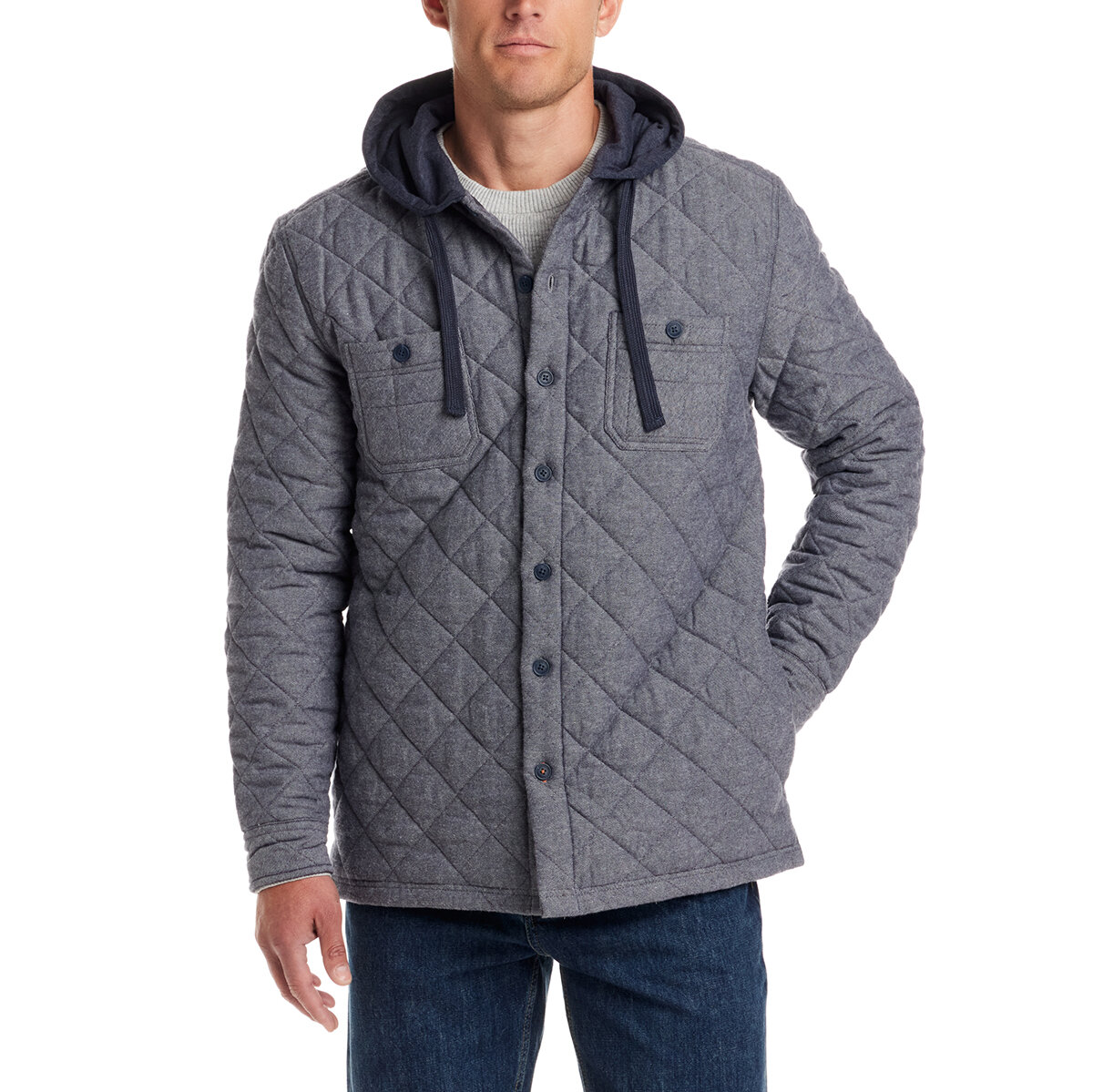 Weatherproof Vintage Sobre Camisa para Caballero Azul solido Extra Grande