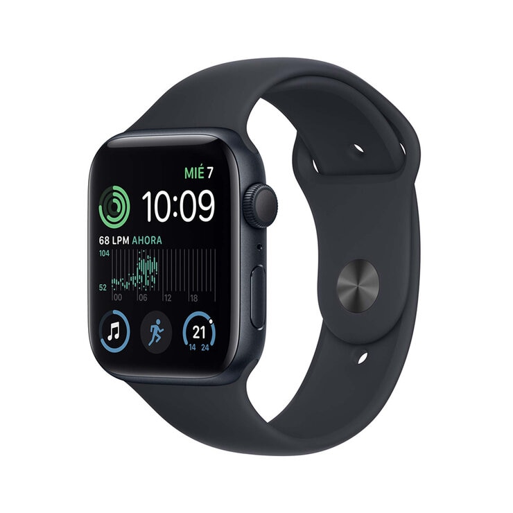 Apple Watch SE (GPS) Caja de aluminio medianoche 44 mm con correa deportiva medianoche