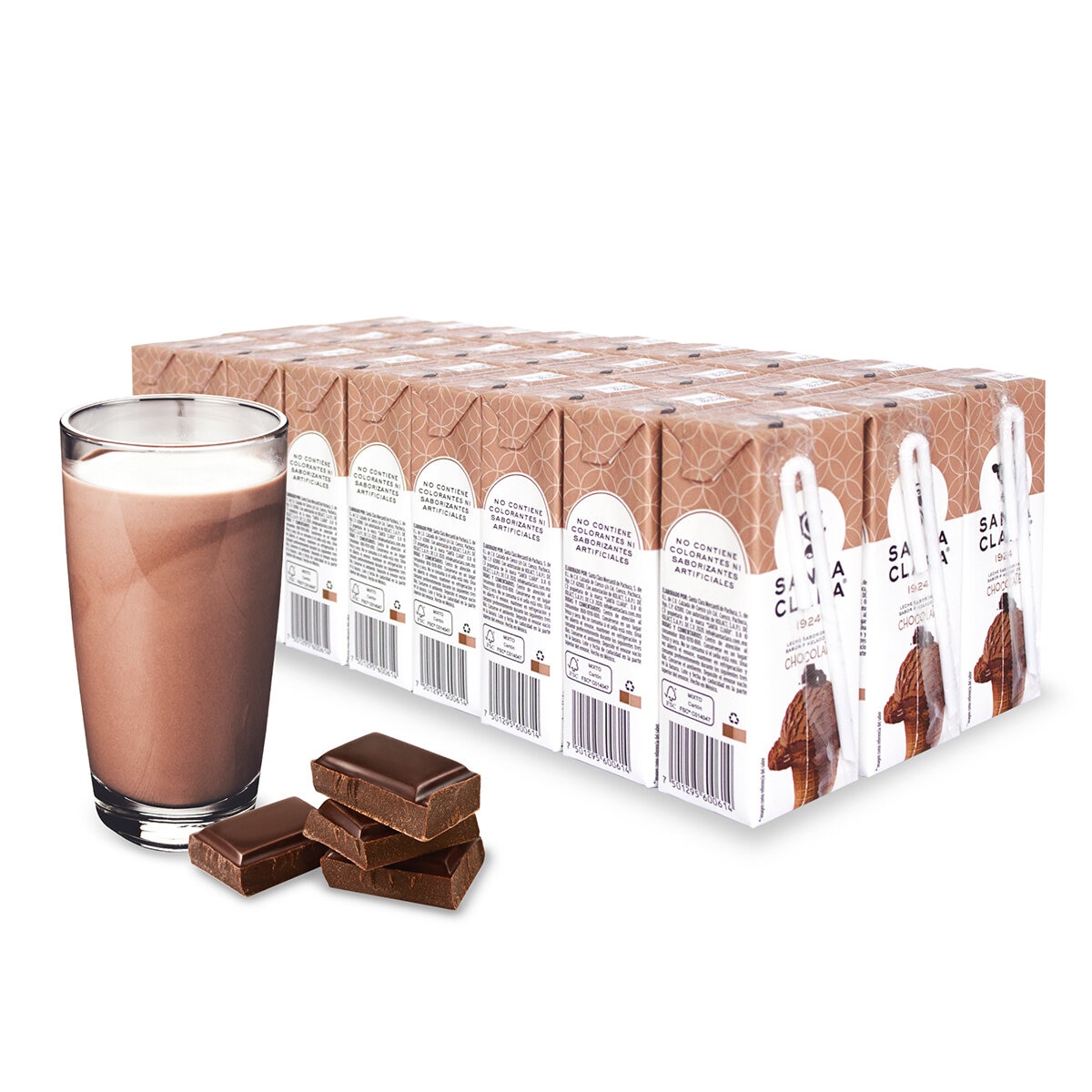 Santa Clara Leche sabor Helado de Chocolate 27 pzas de 200 ml