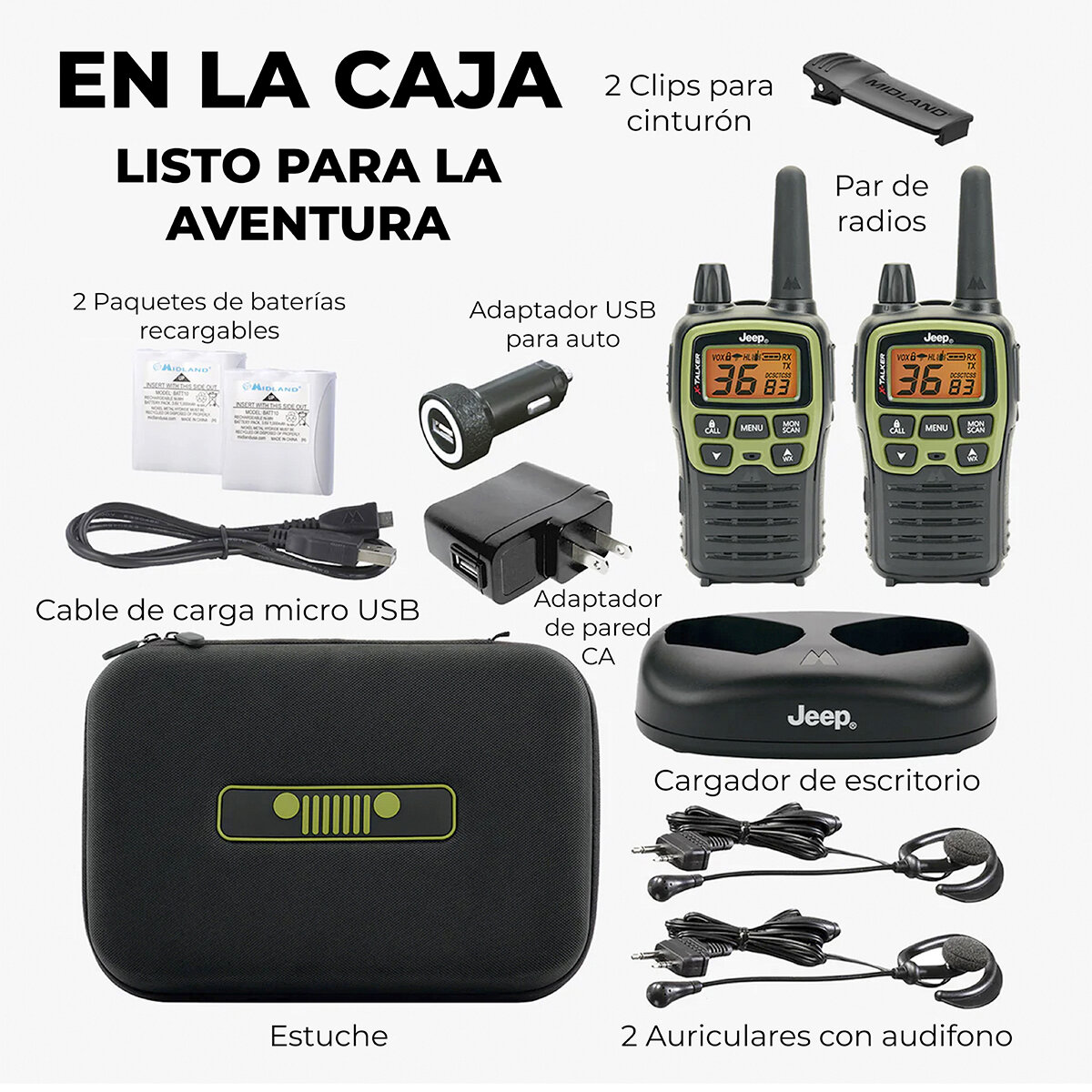 Midland Jeep Set De Radios De Dos Vías