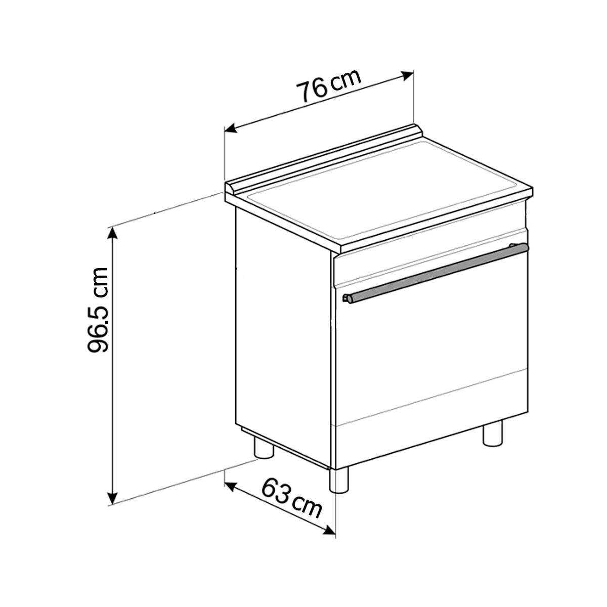 Smeg Estufa de piso de gas con 4 quemadores 30”