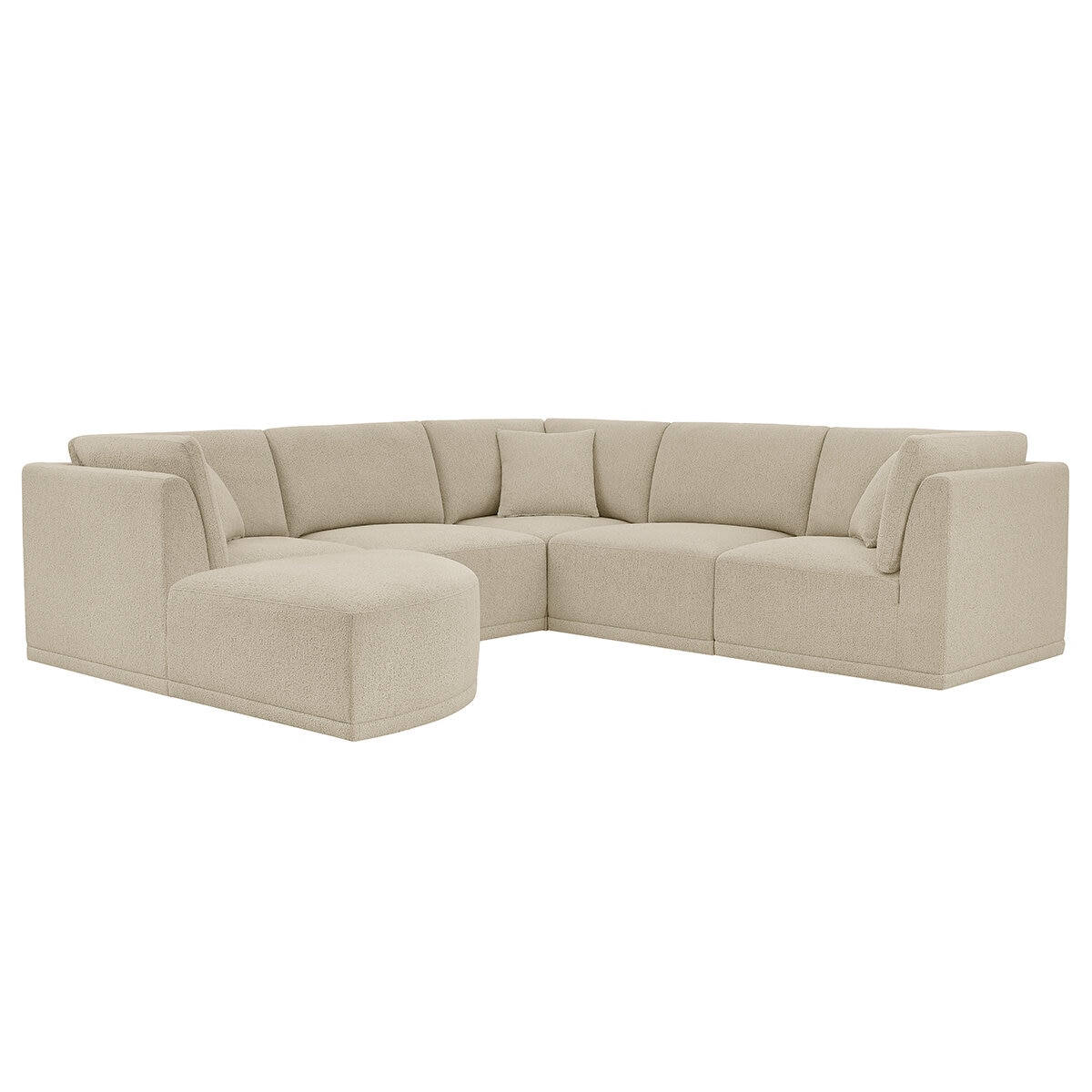 Thomasville, Seccional Modular de Tela de 6 piezas con Otomano Curvado