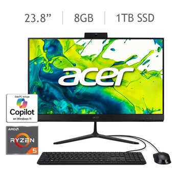 Acer Aspire C24 All In One Desktop 23.8" Full HD AMD Ryzen 5 8GB 1TB SSD Acer Aspire C24 All In One Desktop 23.8" Full HD AMD Ryzen 5 8GB 1TB SSD