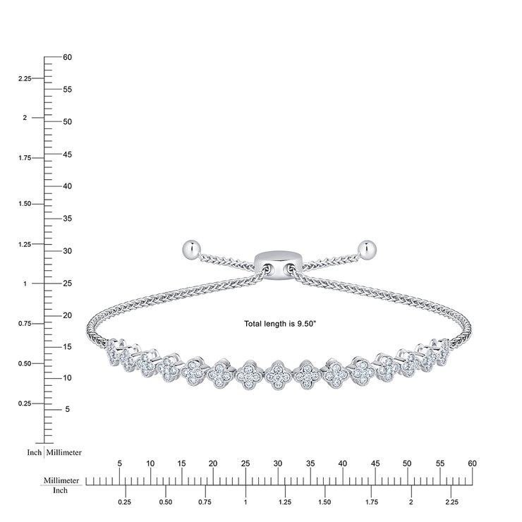 Pulsera Bolo de Diamantes 0.50ctw, Oro Blanco 14K