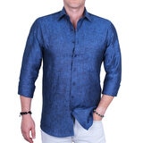 Emporio Colombo, Camisa de Lino para Caballero Corte Regular/Slim en Varias Tallas, Color Azul