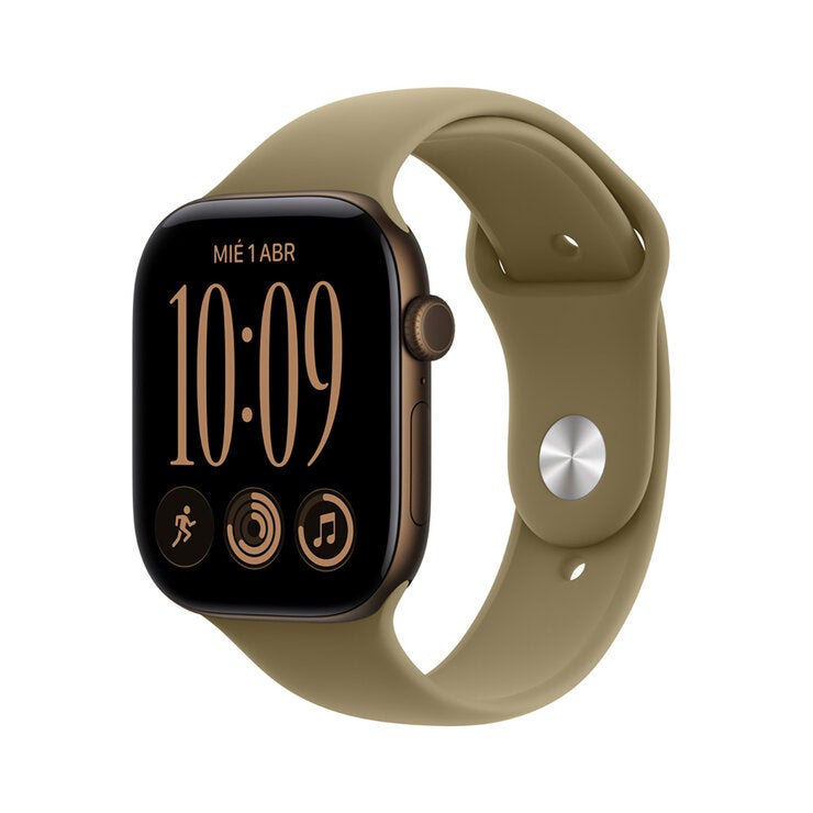 Apple Watch Series 12 (GPS) 46mm Aluminio Bronce Oscuro + Correa Deportiva Oliva - Talla M/L Apple Watch Series 12 (GPS) 46mm Aluminio Bronce Oscuro + Correa Deportiva Oliva - Talla M/L