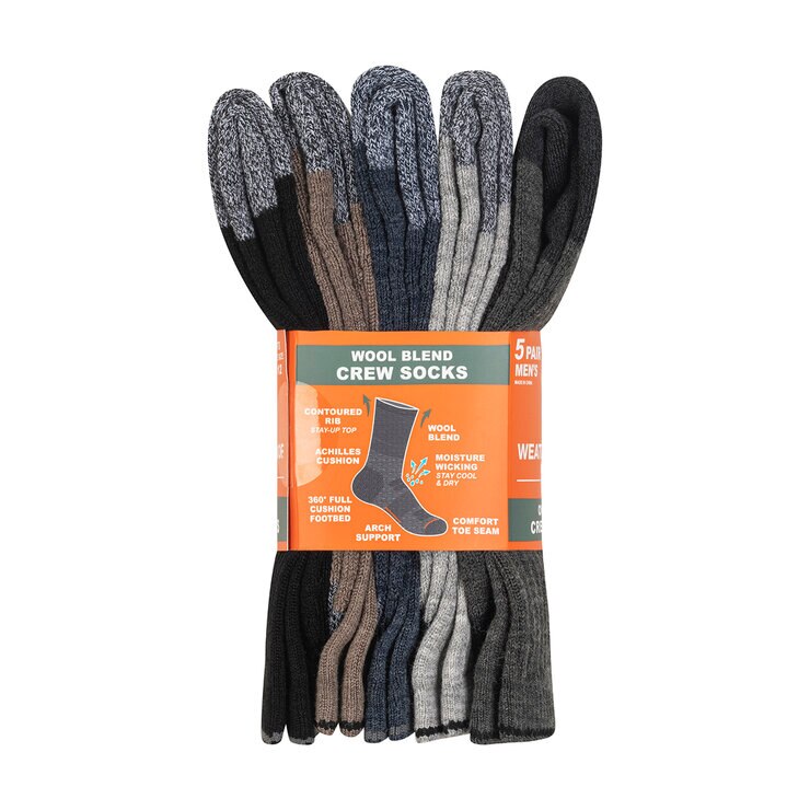 Weatherproof Calcetines para Caballero 5 pares Gris