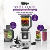 Ninja Deluxe, Sistema de Cocina 3 en 1 con Licuadora 2.6 L, Procesador de alimentos 2.1 L y 2 vasos individuales 710 ml c/u Ninja Deluxe, Sistema de Cocina 3 en 1 con Licuadora 2.6 L, Procesador de alimentos 2.1 L y 2 vasos individuales 710 ml c/u