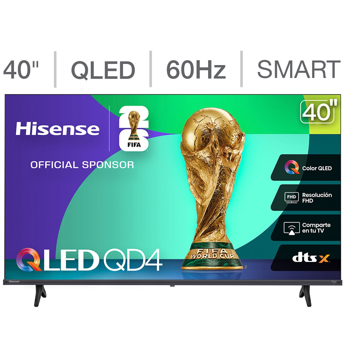 Hisense Pantalla 40" QLED 4K Fire TV