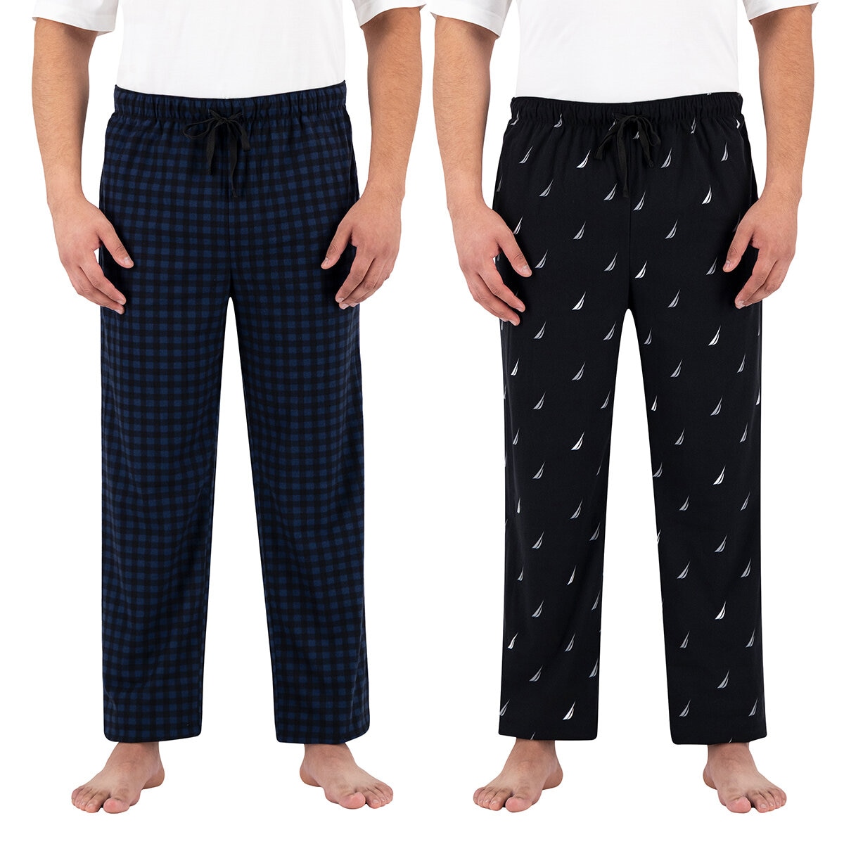 Nautica Pantalones de Pijama 2 Piezas para Caballero Negro Grande