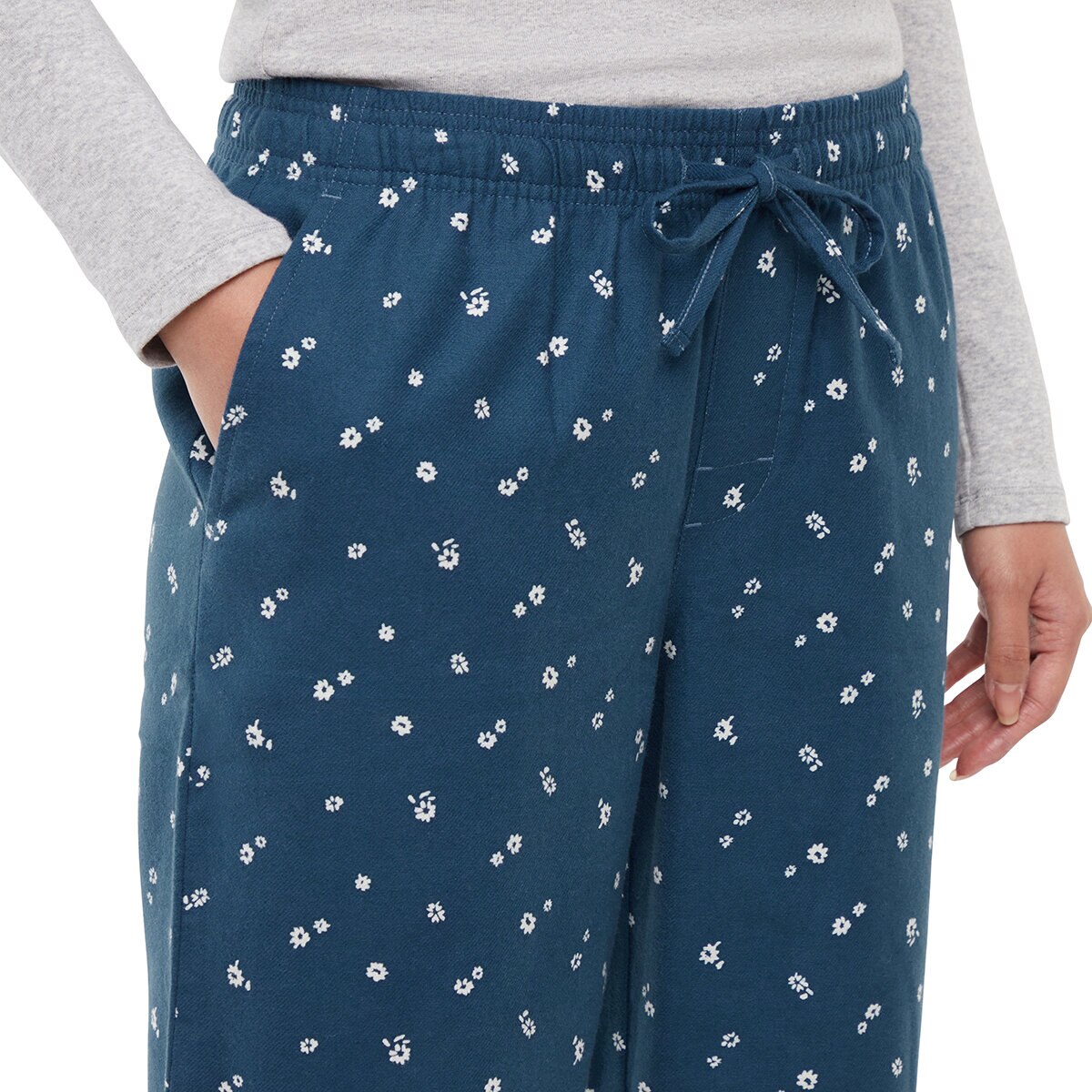 Wildfox Pantalones de Pijama Franela para Dama 2 Piezas Azul Extra Grande