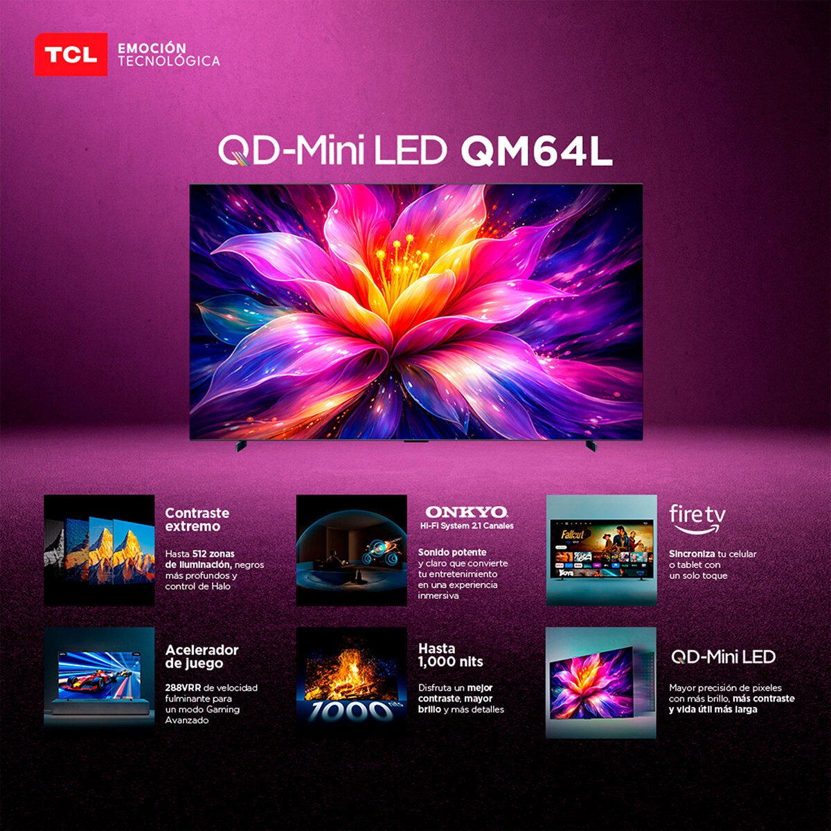 TCL Pantalla 98" Miniled 4K Fire TV