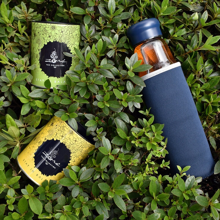 Zoma Tea Collection Termo de Cristal y 2 Latas de Té