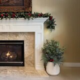 Topiario Festivo con Luces Led, Modelo Maceta Blanca Topiario Festivo con Luces Led, Modelo Maceta Blanca