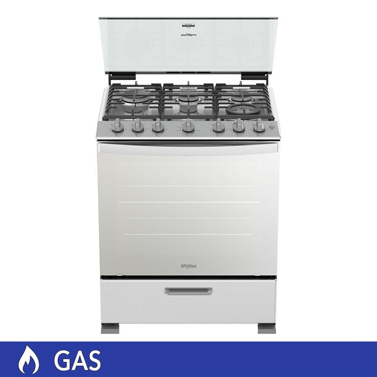 Whirlpool Estufa de gas con 6 quemadores de 76cm