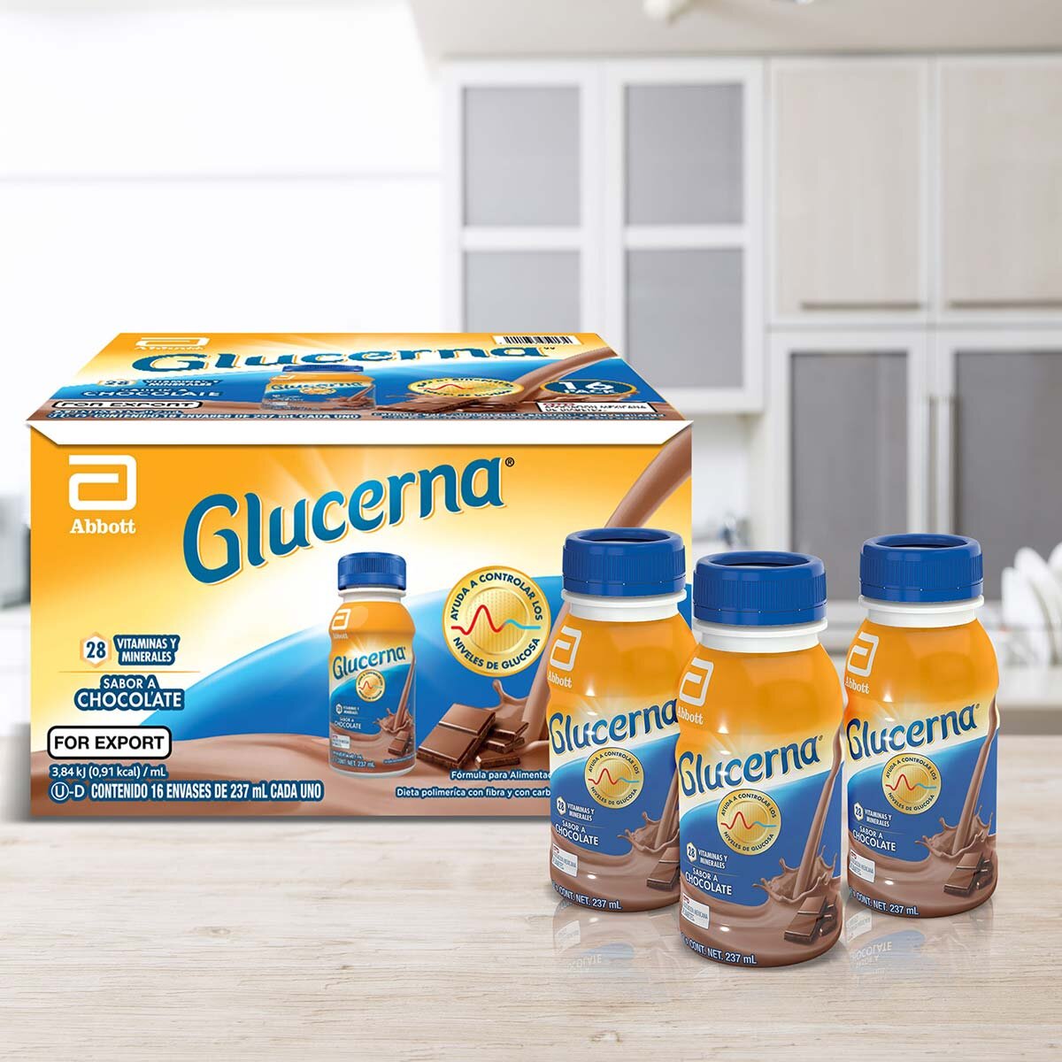 Glucerna Sabor Chocolate Caja de 16 Envases de 237ml c/u