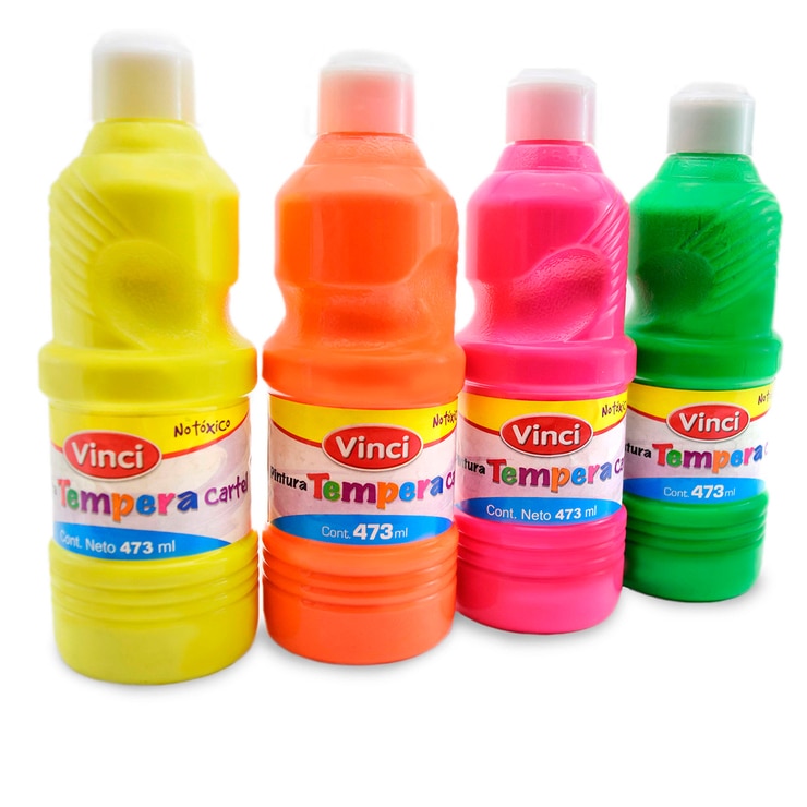 Vinci tempera de colores fluorescentes