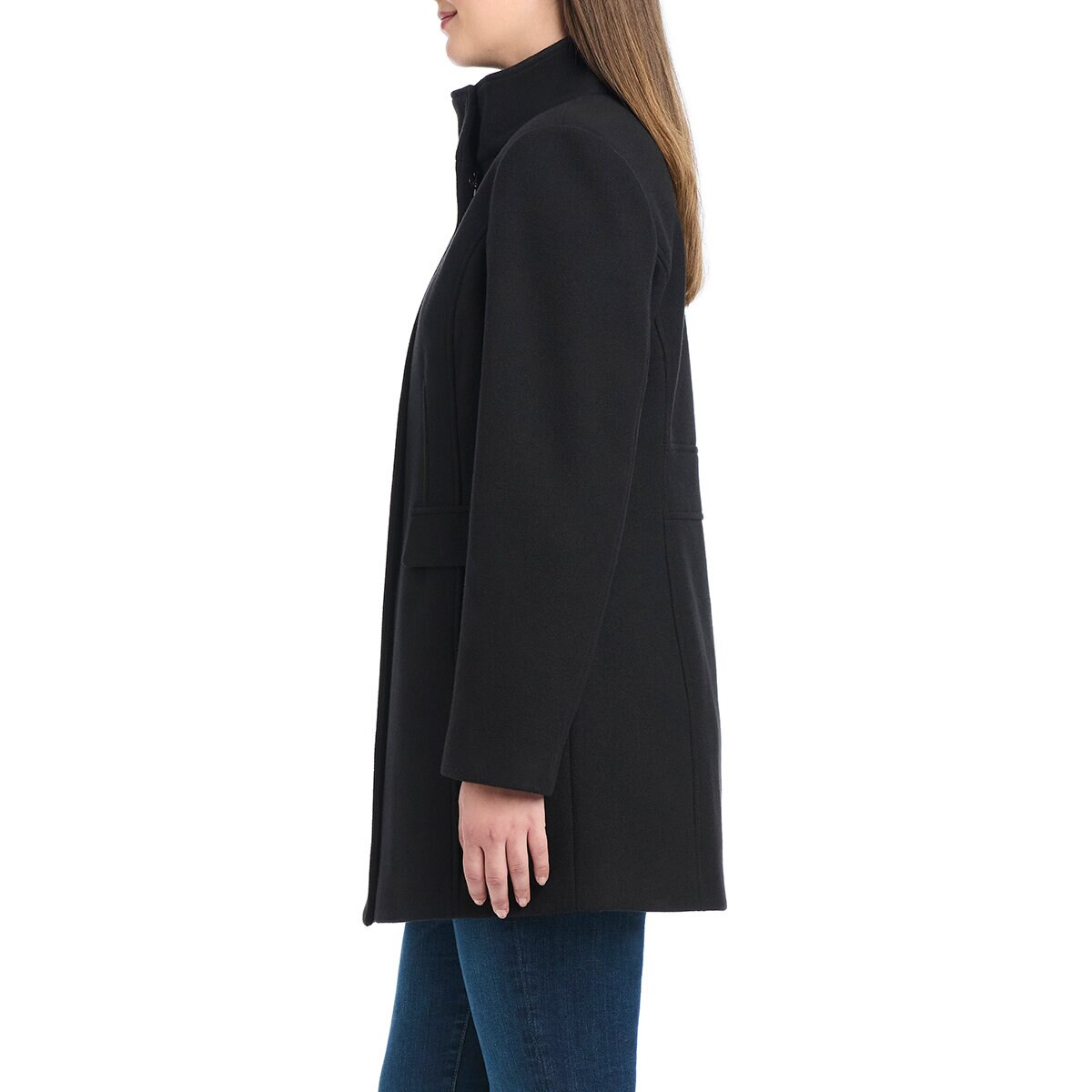 Vince Camuto Abrigo para Dama Negro Extra Grande Vince Camuto Abrigo para Dama Negro Extra Grande