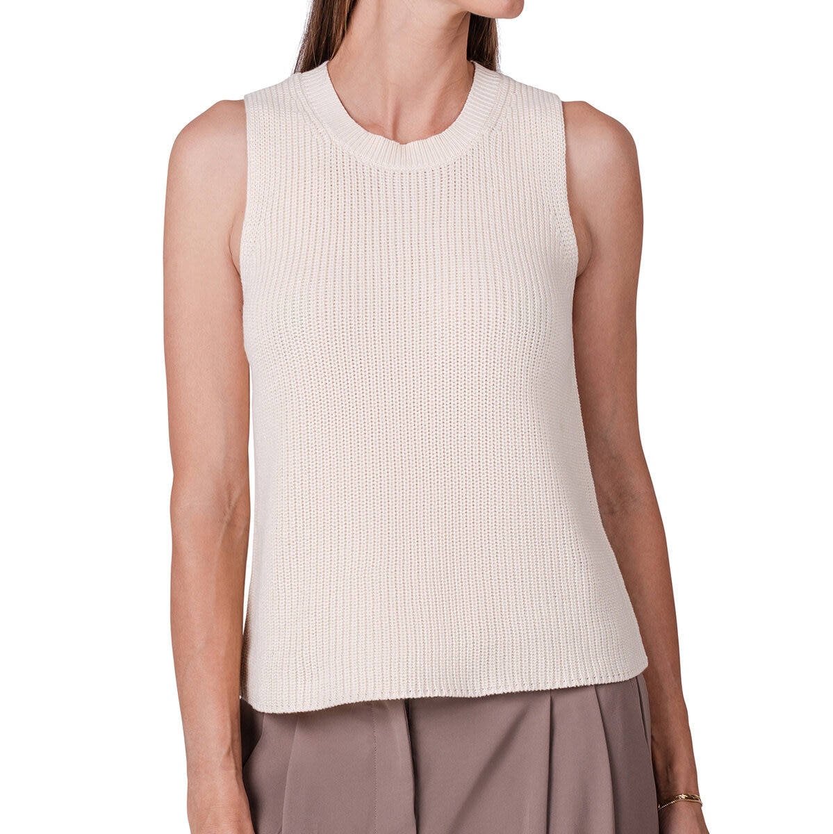 Kersh Suéter sin manga tipo chaleco para Dama Blanco Grande