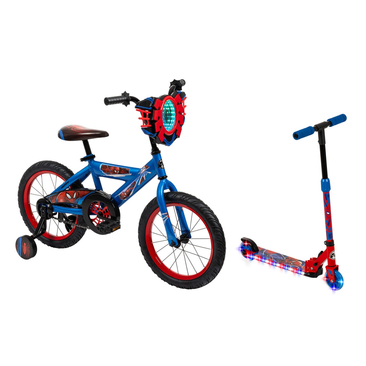 Bicicleta y Scooter Infantil R16 Huffy Spider-Man Combo