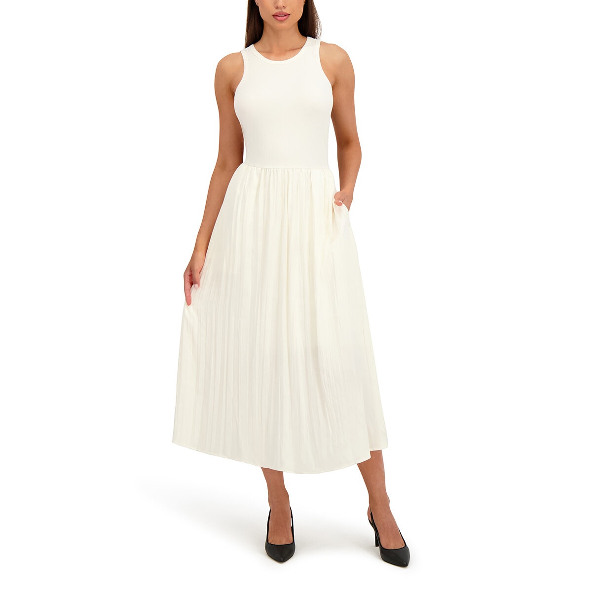 DKNY Vestido para Dama Café Grande