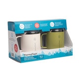 ThermoFlask Taza Para Cafe Con Aislamiento Al Vacio 2 Piezas Coral Green