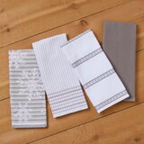 Caro Home, Toallas de Cocina, 8 Piezas, Gris y Blanco