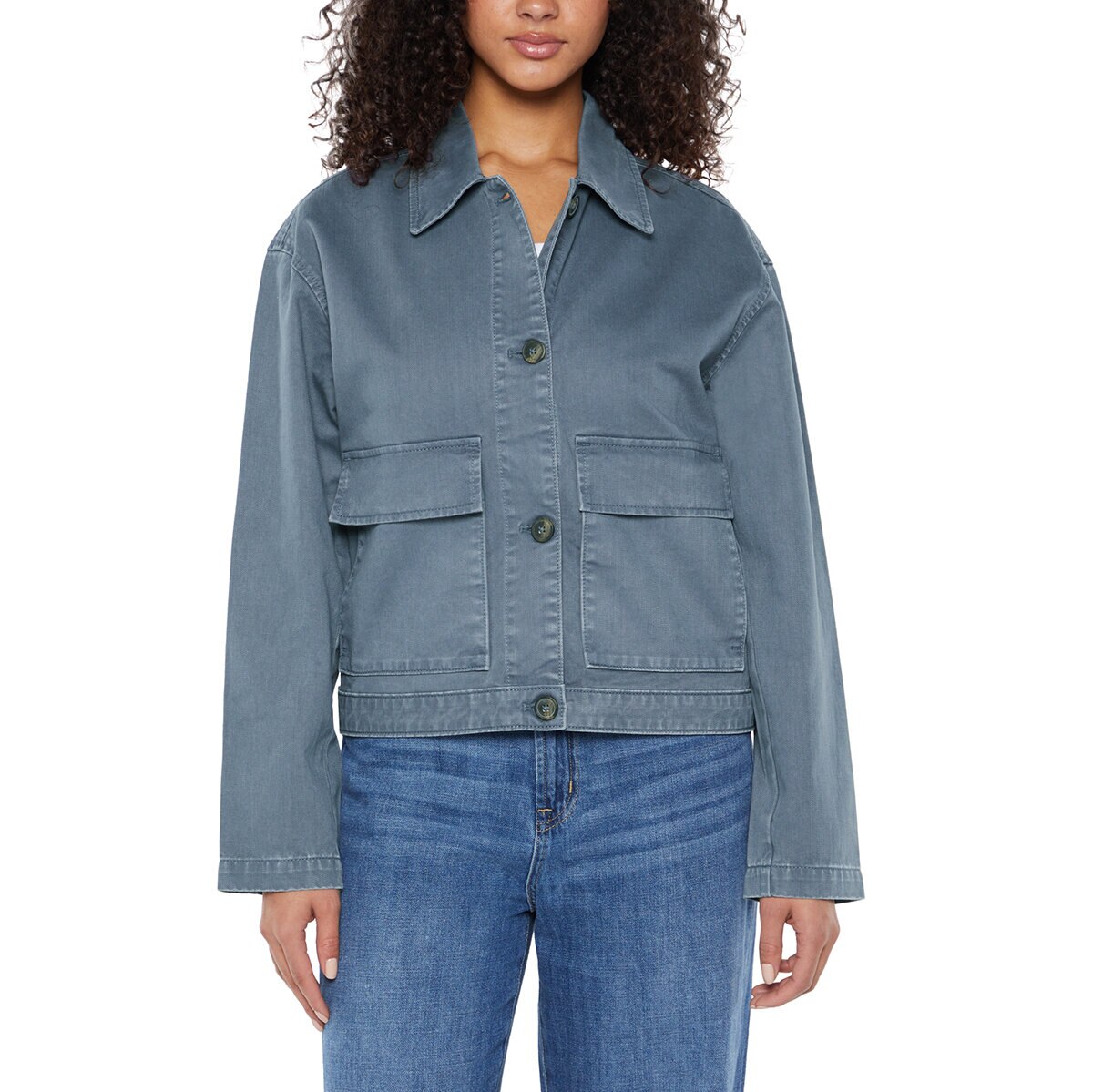 Three Dots Chamarra ligera para Dama Azul Extra Grande