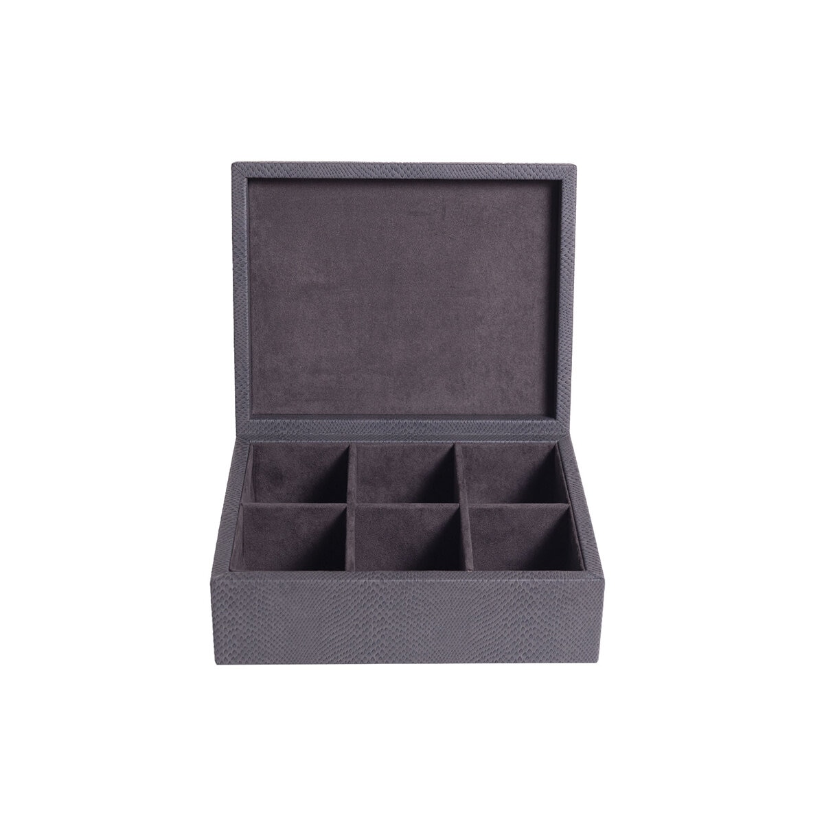 BHOME, Caja Organizadora de Tés, 6 Espacios, Color Gris