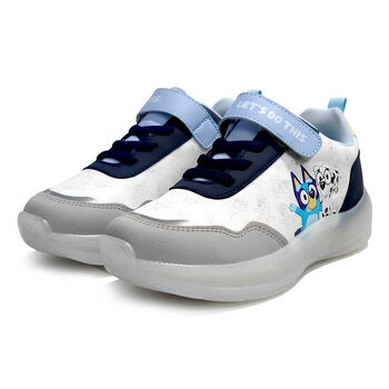 Bluey, Tenis Color Gris/Marino con Luces para Niño, Varias Tallas