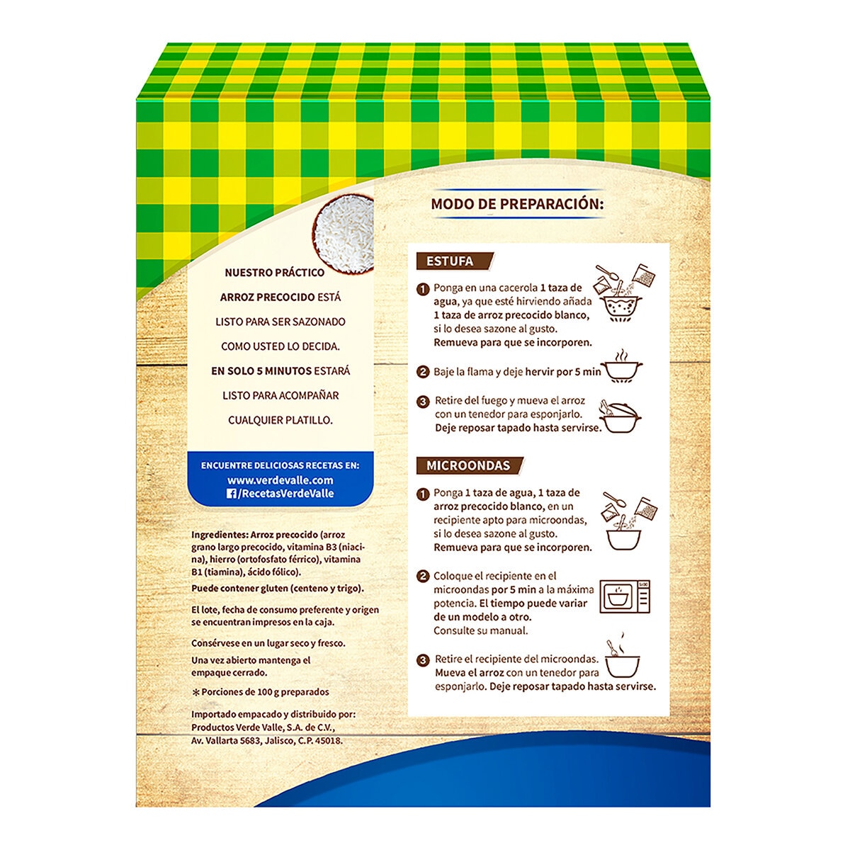 Verde Valle Arroz Precocido Blanco 2 Kg