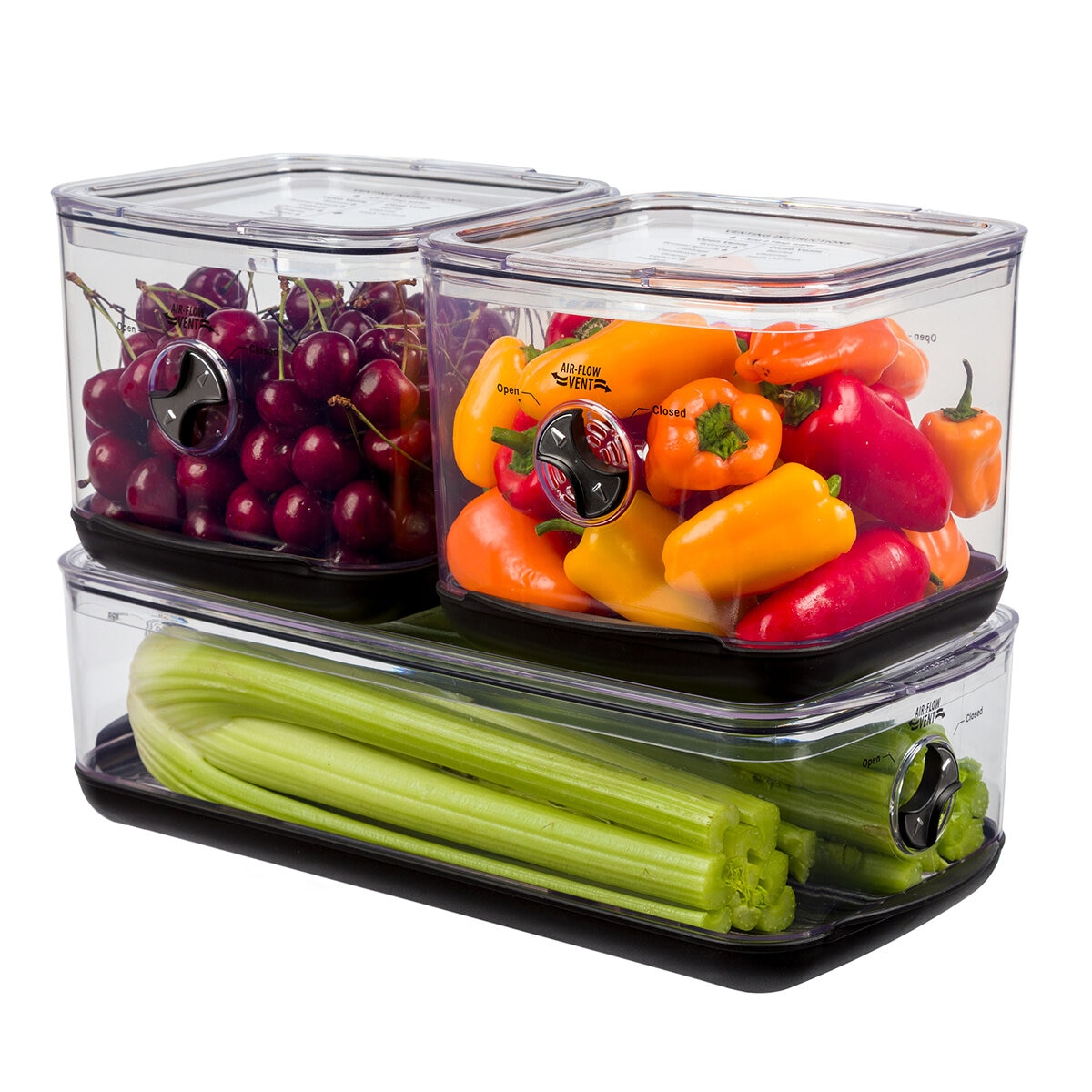 ProKeeper Juego de Contenedores para la Conservación de Alimentos Frescos 3 Piezas