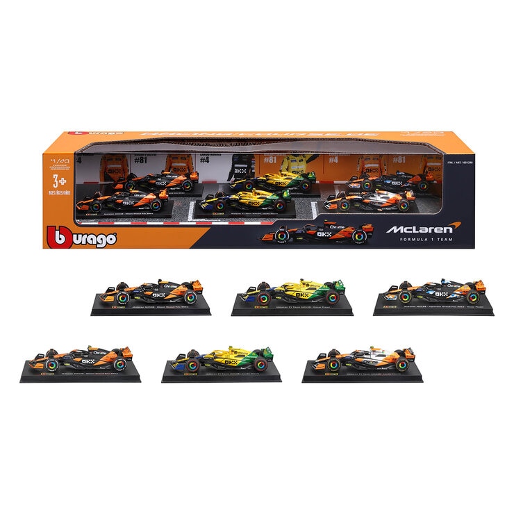 Colección Autos de Carreras F1 Escala 1:43 Paquete de 6 Piezas, Varios Modelos