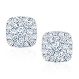 Aretes, 0.85ctw Diamantes, Oro Blanco de 14kt