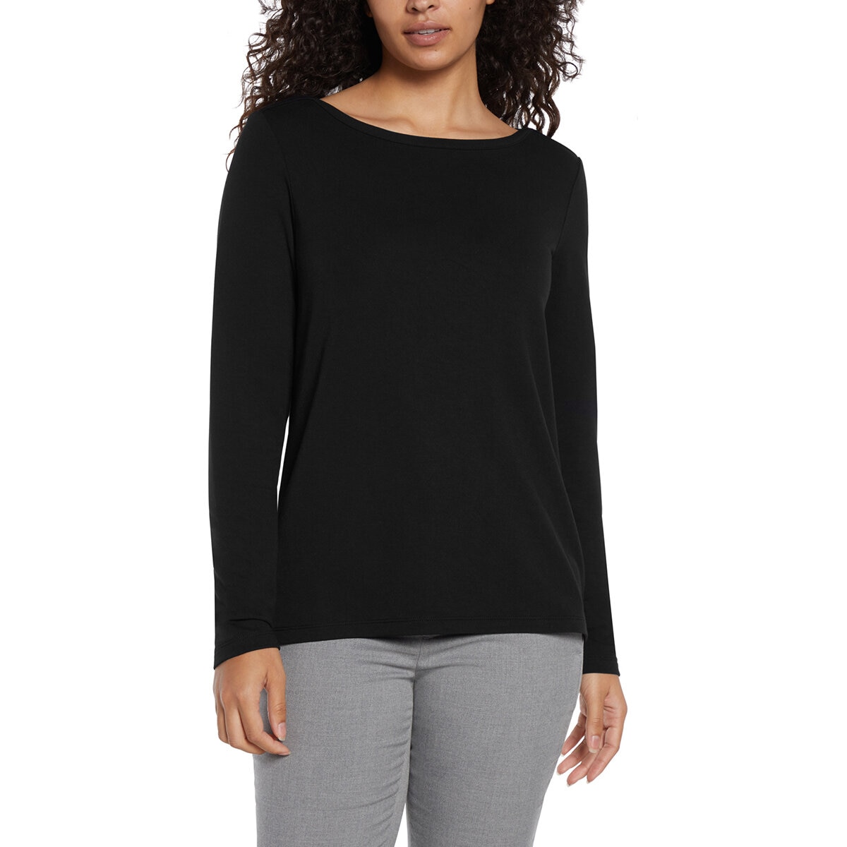 Three Dots Blusa para Dama Negro Extra Chica