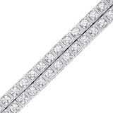 6.40ctw, Brazalete Doble de Diamantes, 19.05cm, Corte Redondo Brillante, Oro Blanco de 14kt