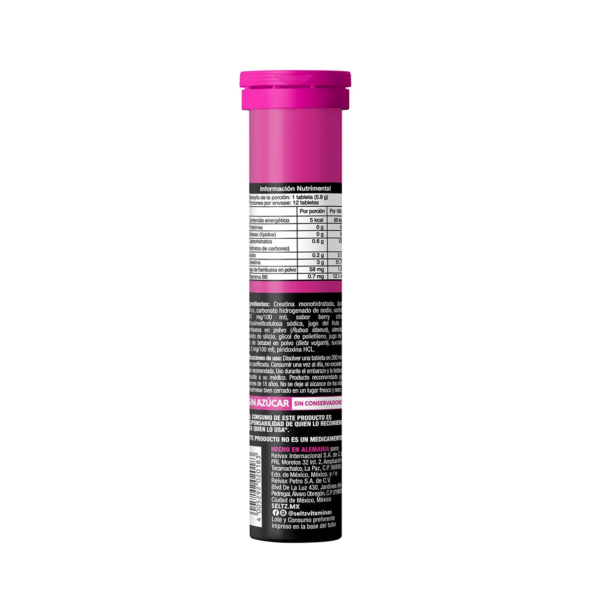 Seltz Creatina Monohidratada 6 Tubos de 12 Tabletas Efervescentes c/u Sabor Mango y Berry Seltz Creatina Monohidratada 6 Tubos de 12 Tabletas Efervescentes c/u Sabor Mango y Berry