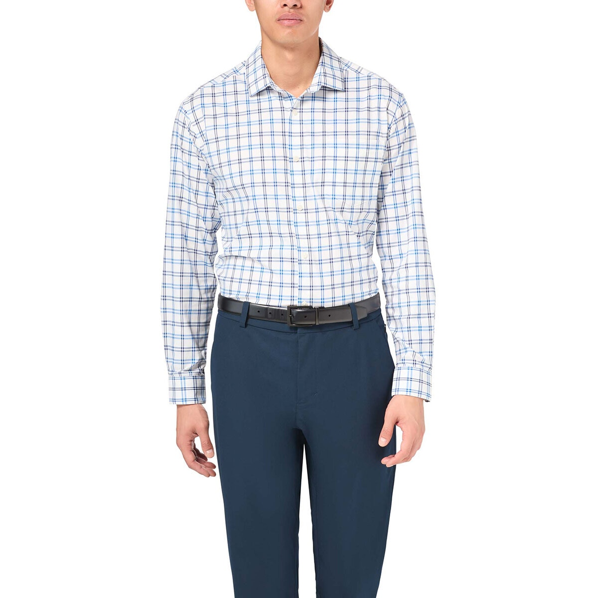Kirkland Signature Camisa para Caballero Azul Manga 15-15.5 Cuello 34/34