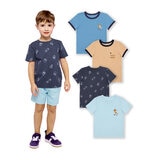 Pekkle Playera 4 piezas para Niños y Niñas Varias Tallas y Colores