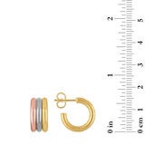 Arracadas de Oro, 3 Tonos 14K Arracadas de Oro, 3 Tonos 14K