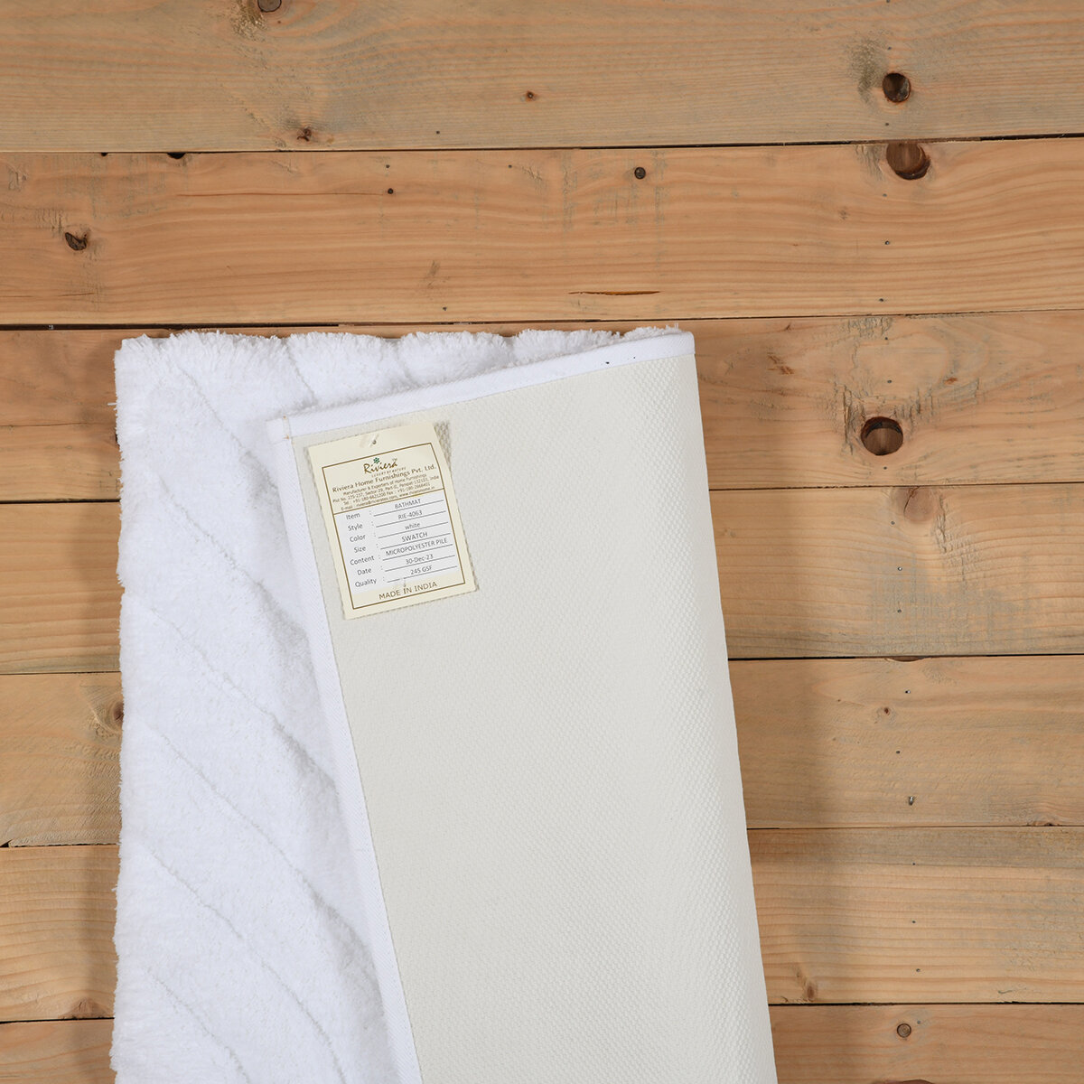 Riviera Home Tapete Para Baño con Diseño de Ondas 60 cm x 91 cm  White
