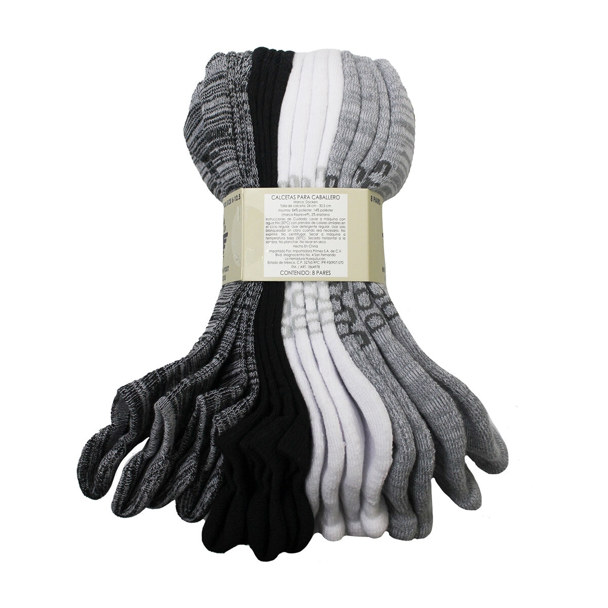 Dockers Calcetines para Caballero 8 pares blanco